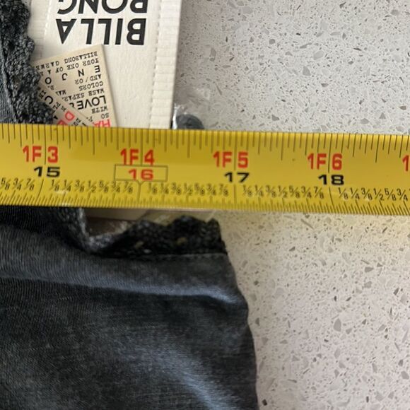 NWT BillaBong Gray Tank Racerback Lace Flowy Lose Fit S Aztec Boho Sheer - Picture 7 of 12